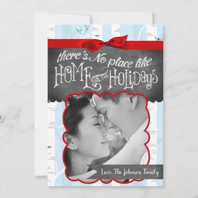 Tarjeta fotográfica de invierno Birch Tree para Na (Anverso)