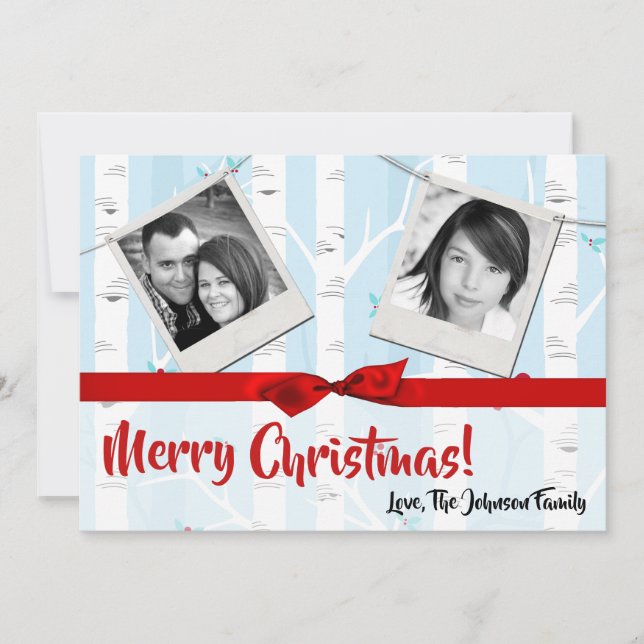 Tarjeta fotográfica de invierno Birch Tree para Na (Anverso)