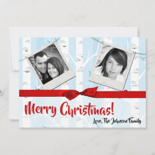 Tarjeta fotográfica de invierno Birch Tree para Na