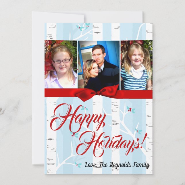 Tarjeta fotográfica de invierno Birch Tree para Na (Anverso)