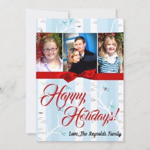 Tarjeta fotográfica de invierno Birch Tree para Na