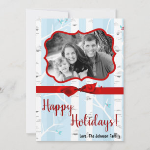 Tarjeta fotográfica de invierno Birch Tree para Na