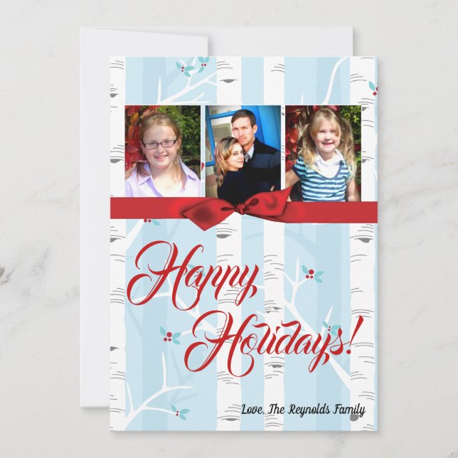 Tarjeta fotográfica de invierno Birch Tree para Na (Anverso)