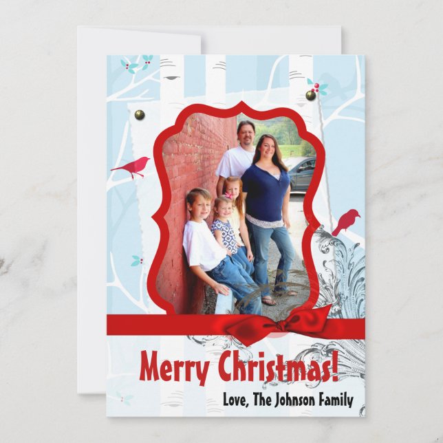 Tarjeta fotográfica de invierno Birch Tree para Na (Anverso)