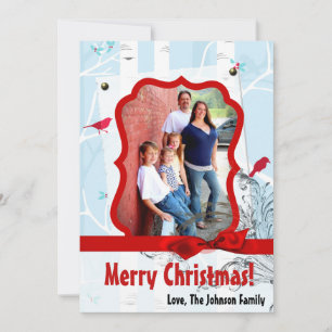 Tarjeta fotográfica de invierno Birch Tree para Na