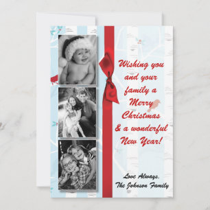 Tarjeta fotográfica de invierno Birch Tree para Na