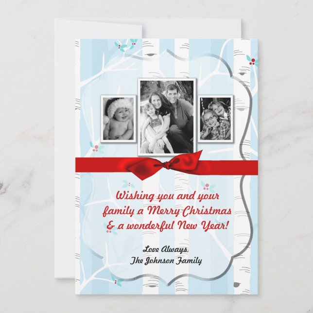 Tarjeta fotográfica de invierno Birch Tree para Na (Anverso)