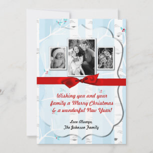 Tarjeta fotográfica de invierno Birch Tree para Na