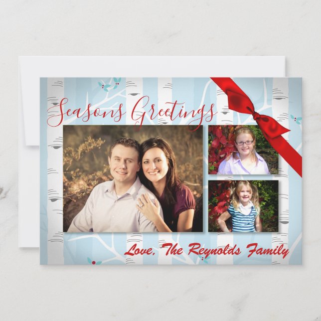 Tarjeta fotográfica de invierno Birch Tree para Na (Anverso)