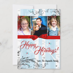 Tarjeta fotográfica de invierno Birch Tree para Na