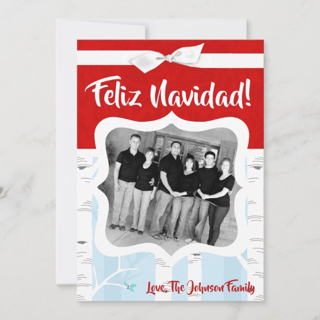 Tarjeta fotográfica de invierno Birch Tree para Na (Anverso)