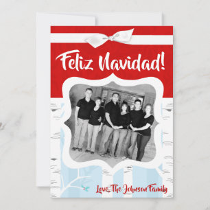 Tarjeta fotográfica de invierno Birch Tree para Na