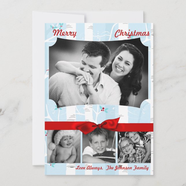 Tarjeta fotográfica de invierno Birch Tree para Na (Anverso)