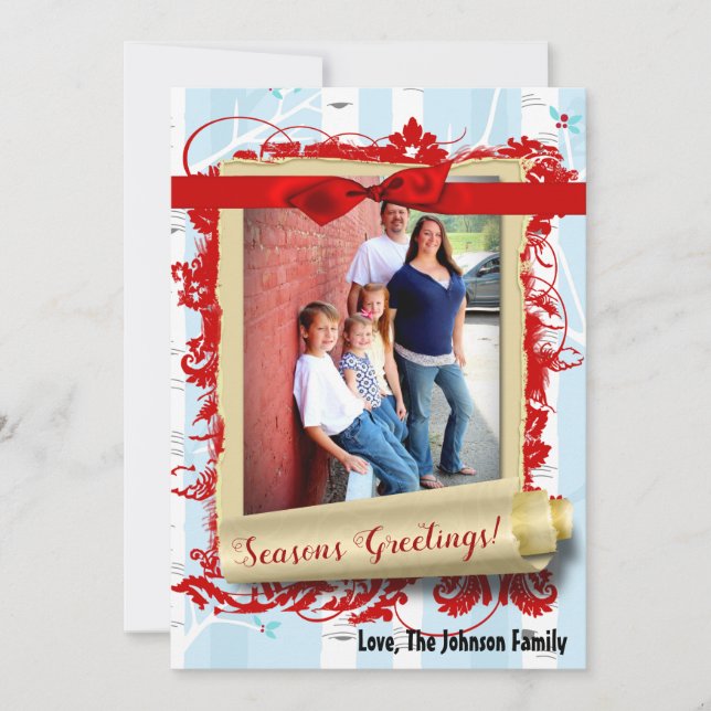 Tarjeta fotográfica de invierno Birch Tree para Na (Anverso)