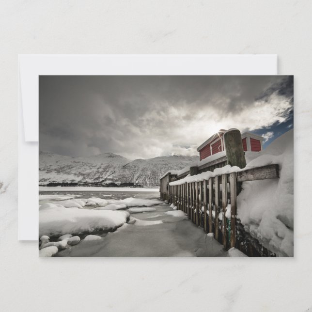 Tarjeta fotográfica de invierno noruega (Anverso)