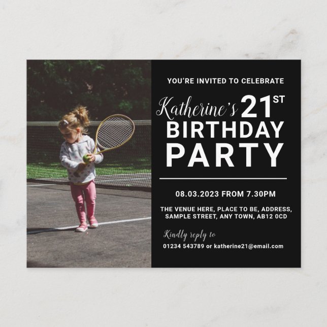 Tarjeta fotográfica de invitación a cumpleaños núm (Anverso)