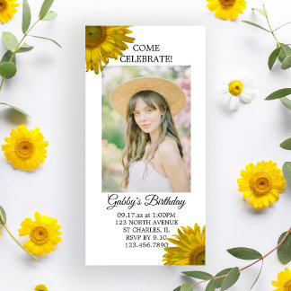 Tarjeta fotográfica de invitación a fiesta de cump
