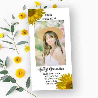 Tarjeta fotográfica de invitación a fiesta de grad