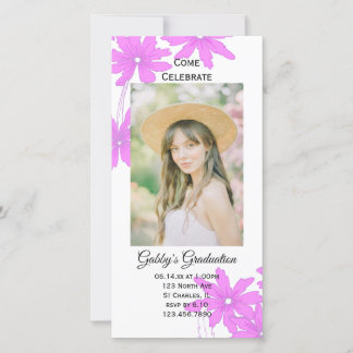 Tarjeta fotográfica de invitación a fiesta de grad