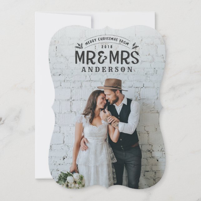 Tarjeta fotográfica de invitación boda de navidade (Anverso)