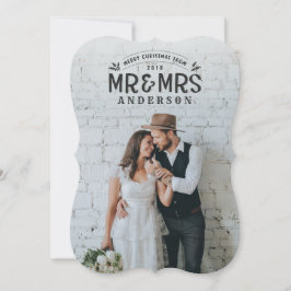 Tarjeta fotográfica de invitación boda de navidade