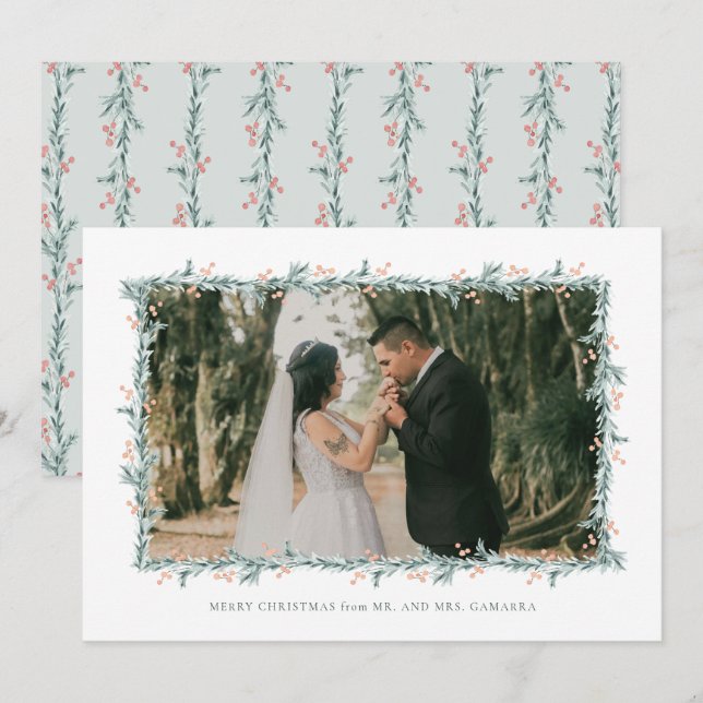 Tarjeta fotográfica de Invitación Boda navidades (Anverso / Reverso)