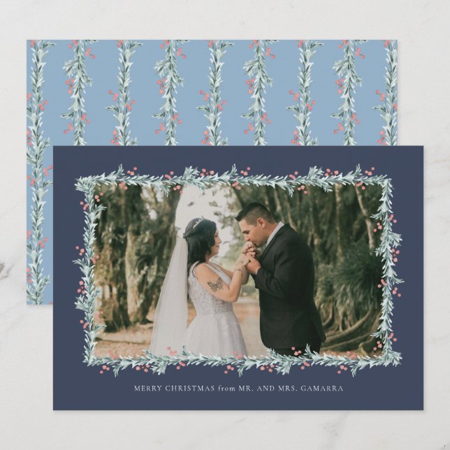 Tarjeta fotográfica de Invitación Boda navidades (Anverso / Reverso)