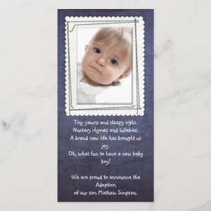 tarjeta fotográfica de invitación de adopción