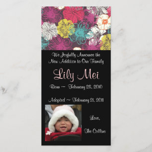 Tarjeta fotográfica de Invitación de adopción