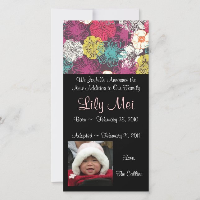 Tarjeta fotográfica de Invitación de adopción (Anverso)