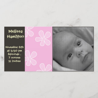tarjeta fotográfica de invitación de bebé