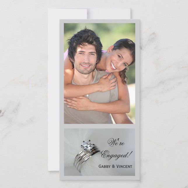 Tarjeta fotográfica de Invitación de compromiso de (Anverso)