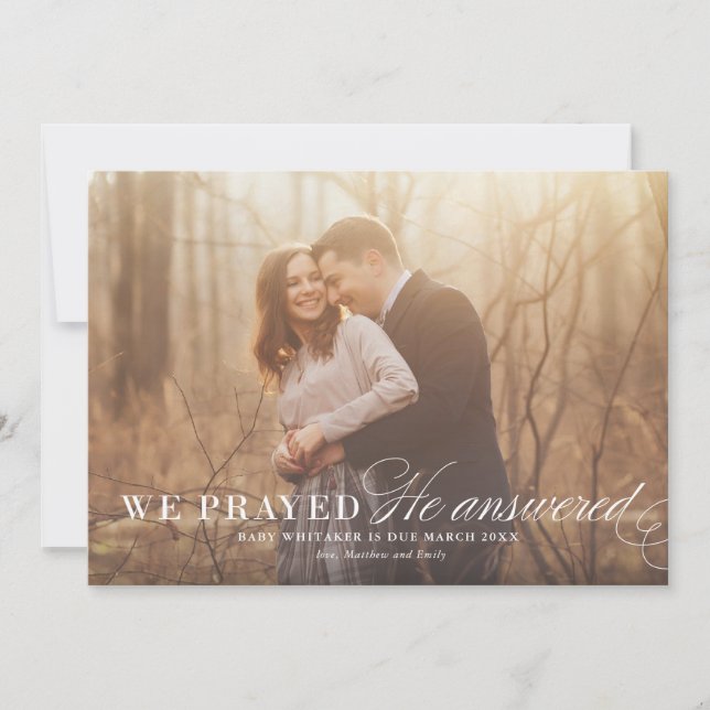 Tarjeta fotográfica de Invitación de embarazo de o (Anverso)