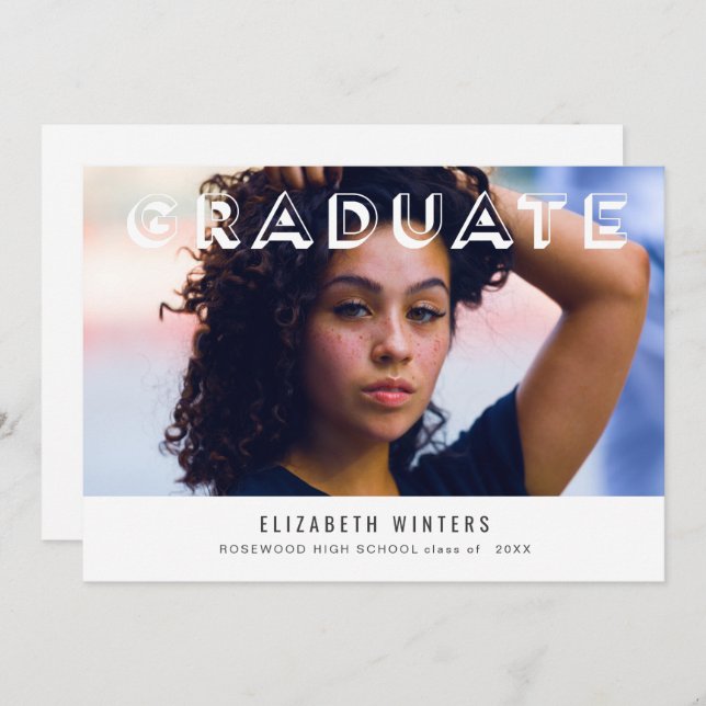 Tarjeta fotográfica de Invitación de grado 2019 -  (Anverso / Reverso)