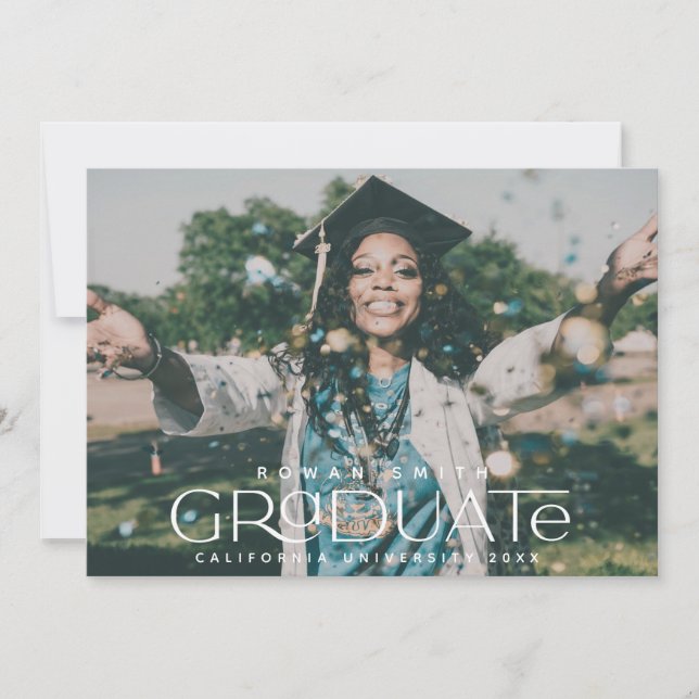 Tarjeta fotográfica de Invitación de graduación (Anverso)