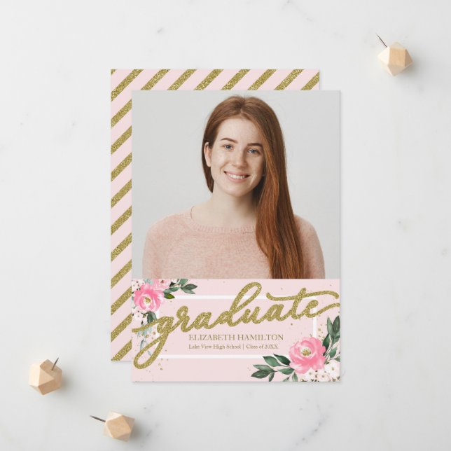Tarjeta fotográfica de Invitación de graduación de (Anverso/Reverso In Situ)
