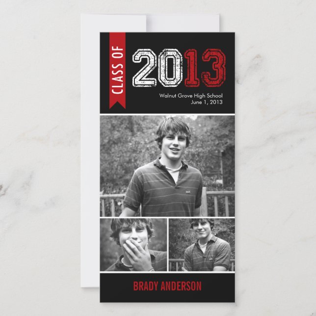 Tarjeta fotográfica de Invitación de graduación de (Anverso)