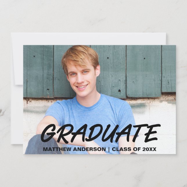 Tarjeta fotográfica de Invitación de graduación de (Anverso)