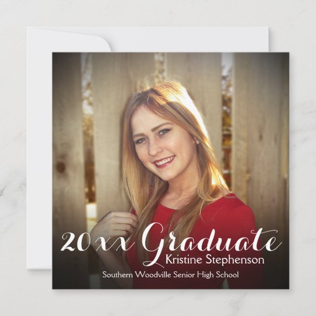 Tarjeta fotográfica de Invitación de graduación de (Anverso)