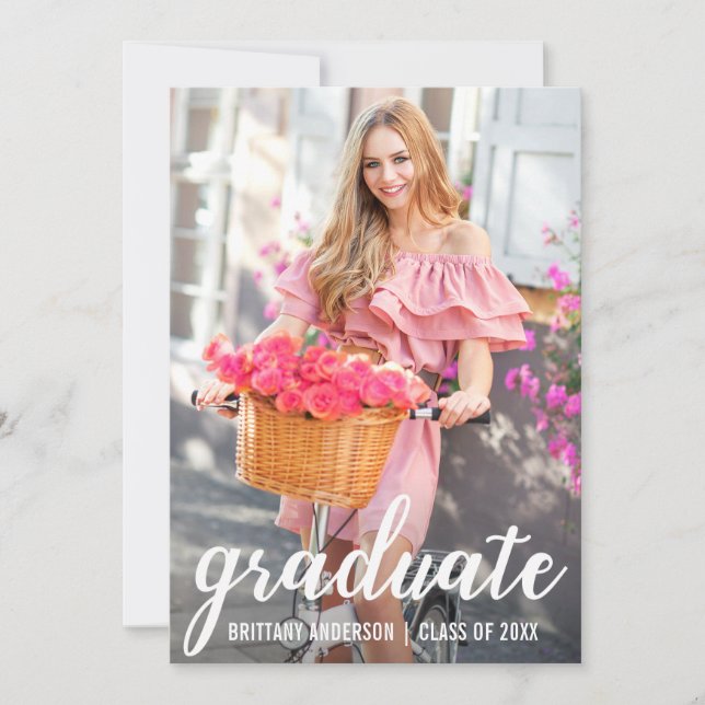 Tarjeta fotográfica de Invitación de graduación de (Anverso)