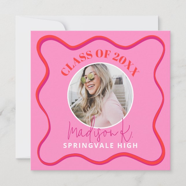 Tarjeta fotográfica de Invitación de graduación ro (Anverso)