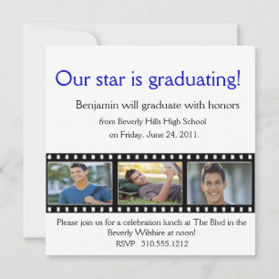 Tarjeta fotográfica de Invitación de graduación Ti