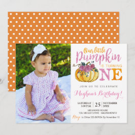 Tarjeta fotográfica de invitación de primer cumple