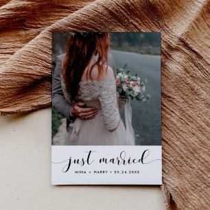 Tarjeta fotográfica de invitación elegante casada