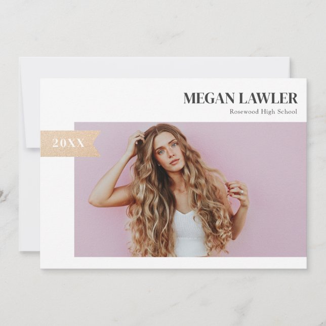 Tarjeta fotográfica de Invitación Grad de moda - F (Anverso)