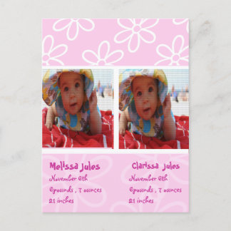 tarjeta fotográfica de invitación para niñas melli