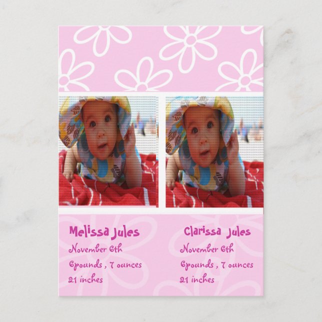 tarjeta fotográfica de invitación para niñas melli (Anverso)