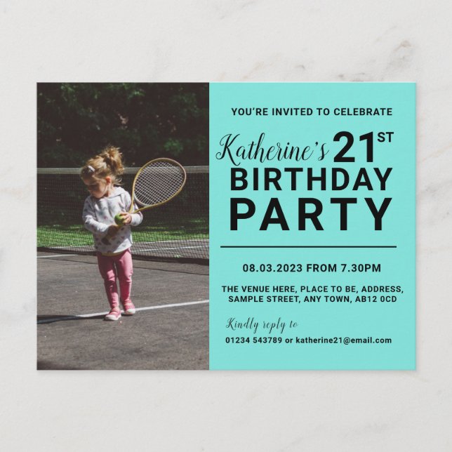 Tarjeta fotográfica de invitación por cumpleaños 2 (Anverso)