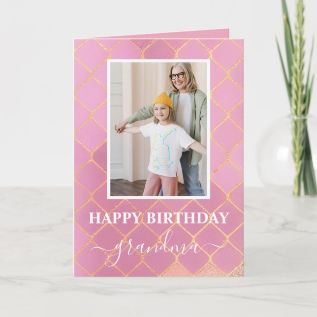 Tarjeta fotográfica de la abuela de cumpleaños fel (Anverso)