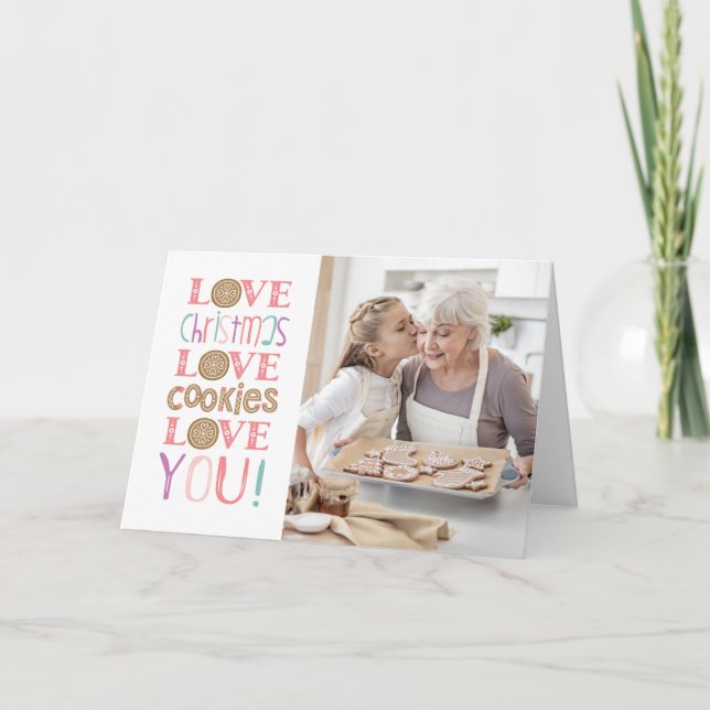 Tarjeta fotográfica de la abuela de Feliz Navidad (Anverso)